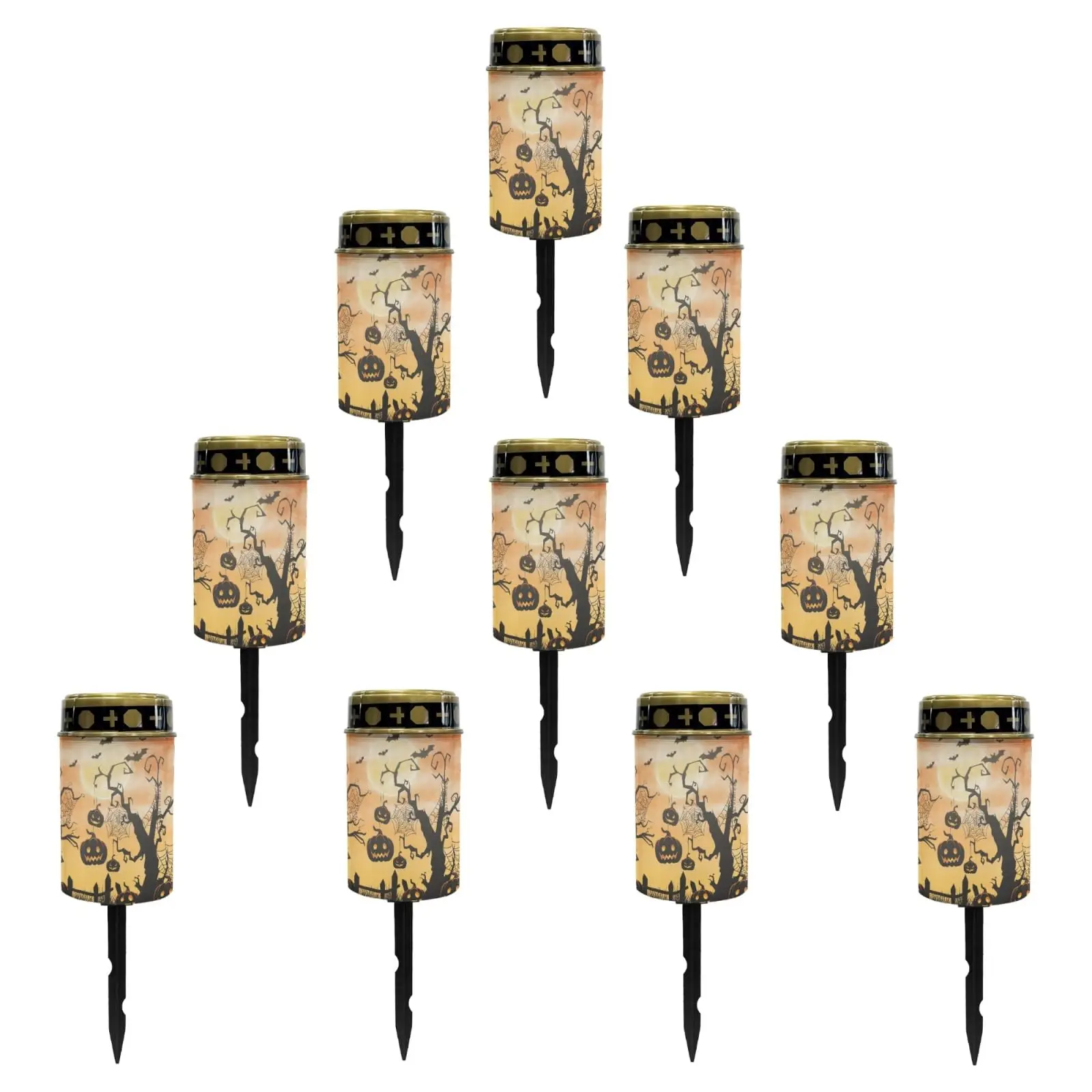 Halloween Pumpkin Solar Garden Lights Waterproof Solar Pathway Lights Outdoor Solar Lantern Halloween Decor Stake Lights