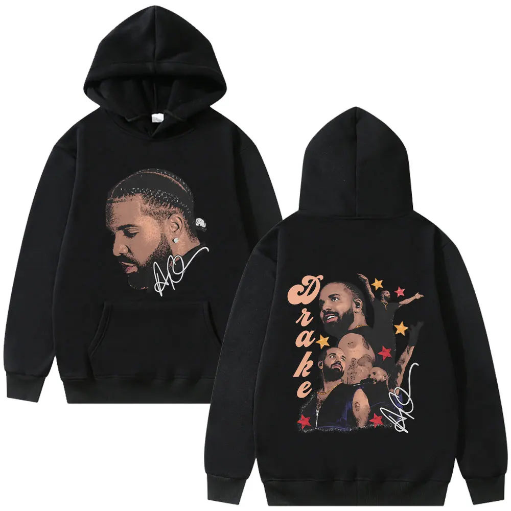 

Hot Sale Rapper Drake Face Graphic Hoodie Men Women Hip Hop Fashion Pop Music Streetwear Men's Cotton Oversized Pullover Hoodies