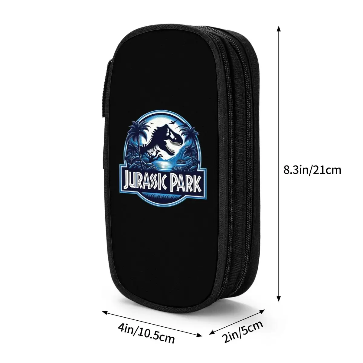 Kotak Pensil Logo Jurassic Park Biru Tas Kotak Pena Anak Perempuan Laki-laki Kotak Pensil Kosmetik Sekolah Siswa Kapasitas Besar