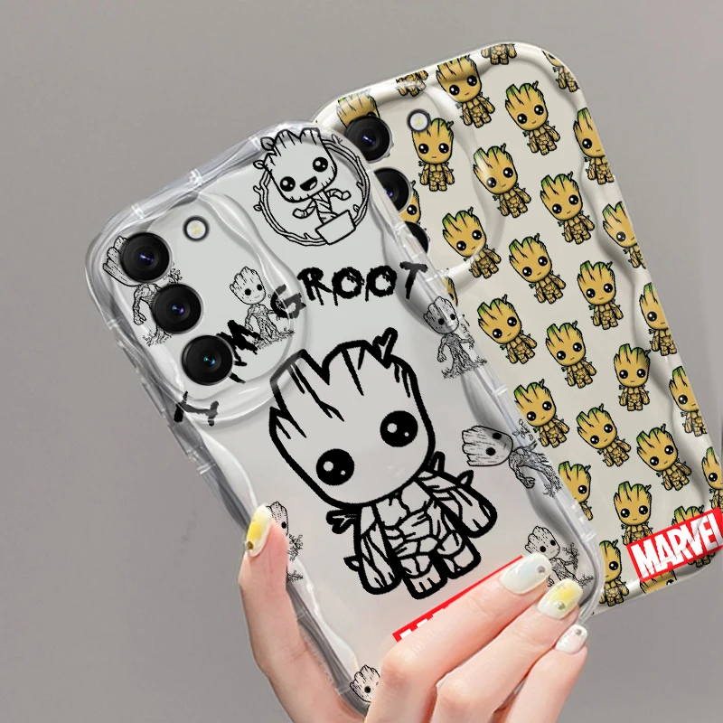 

Groot Art Marvel Cartoon For Samsung S24 S23 S21 S20 Ultra Plus FE A73 A72 A71 A51 A31 A05S A05 A04 5G Wave Oil Funda