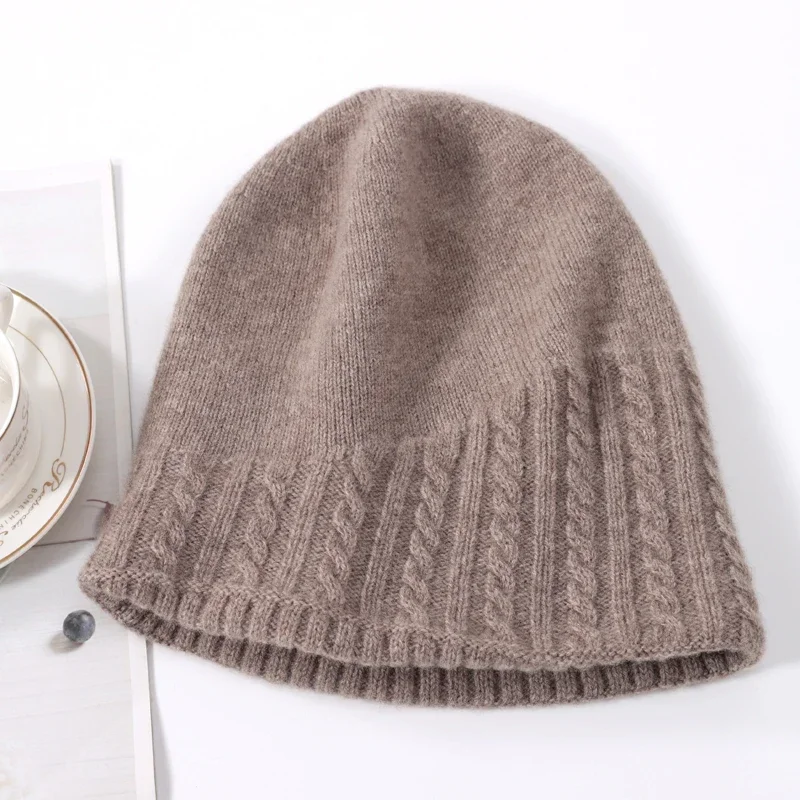 100% Wool Beanies Hat For Women Winter 2023 Solid Warm Soft Luxury Wool Bonnets Fashion y2k Knitted Skullies Street Cute Cap