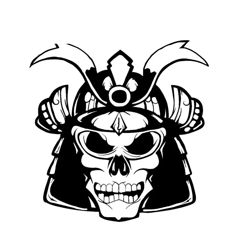 

Car Stickers Funny Samurai Helmet Skull Car Decoration Stickers Creative Waterproof Suitable for Various Models, 15cm*15cm