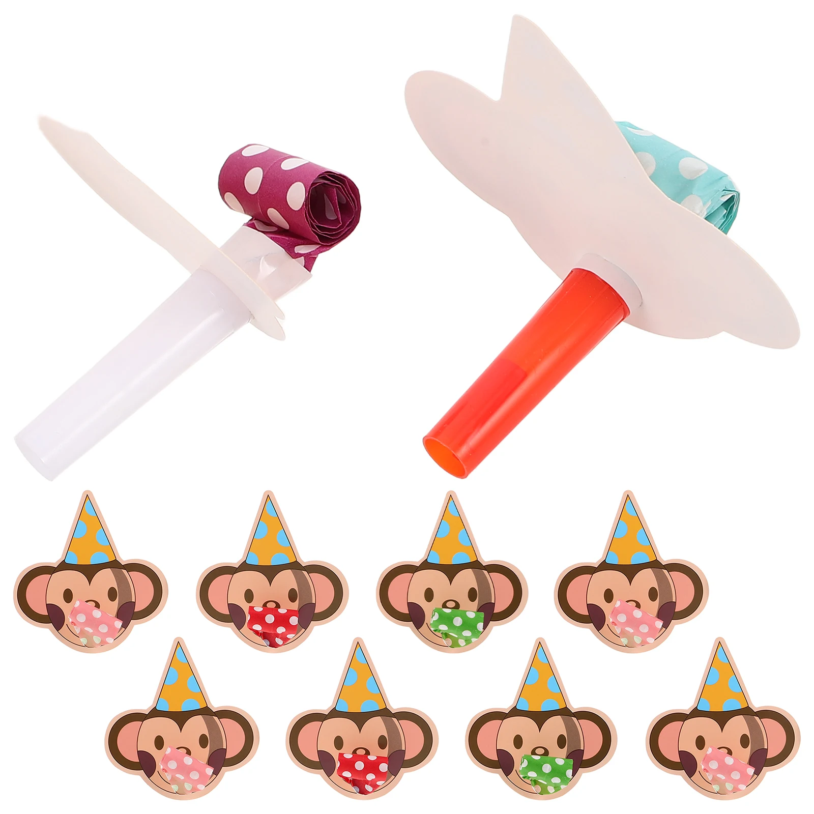 

10Pcs Cartoon Monkey Whistle Birthday Party Blowers Noisemakers Kids Celebrations New Year Party Favors New Year Noise Maker