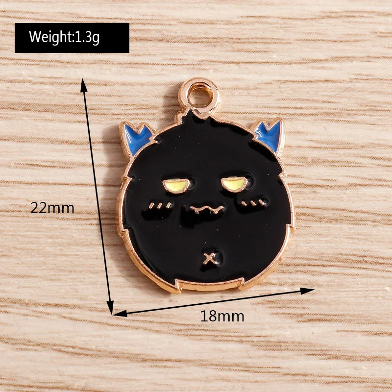 10pcs 18x22mm Cute Enamel Halloween Bat Charms Pendants for Jewelry Making Drop Earrings Necklace DIY Handmade Crafts Supplies