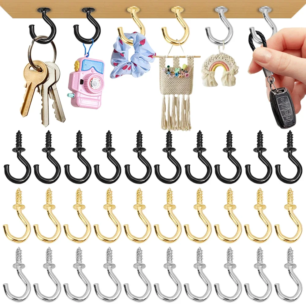 Wholesale Stainless Steel Hooks Heavy Duty Ceiling Hook Multipurpose Screw Hook Self-tapping Screw Hooking for Hanging Hangers