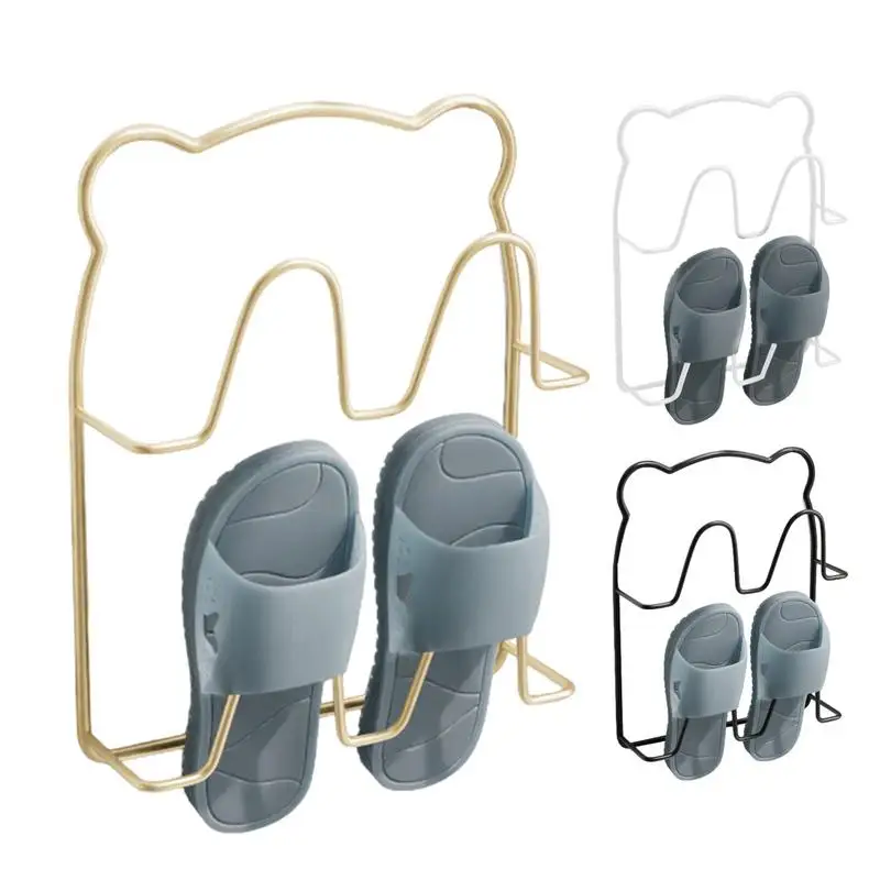 

Вешалка для тапочек для ванной комнаты, простой крючок для тапочек, клейкая полка для тапочек, настенная многофункциональная гибкая полка для обуви, настенная вешалка