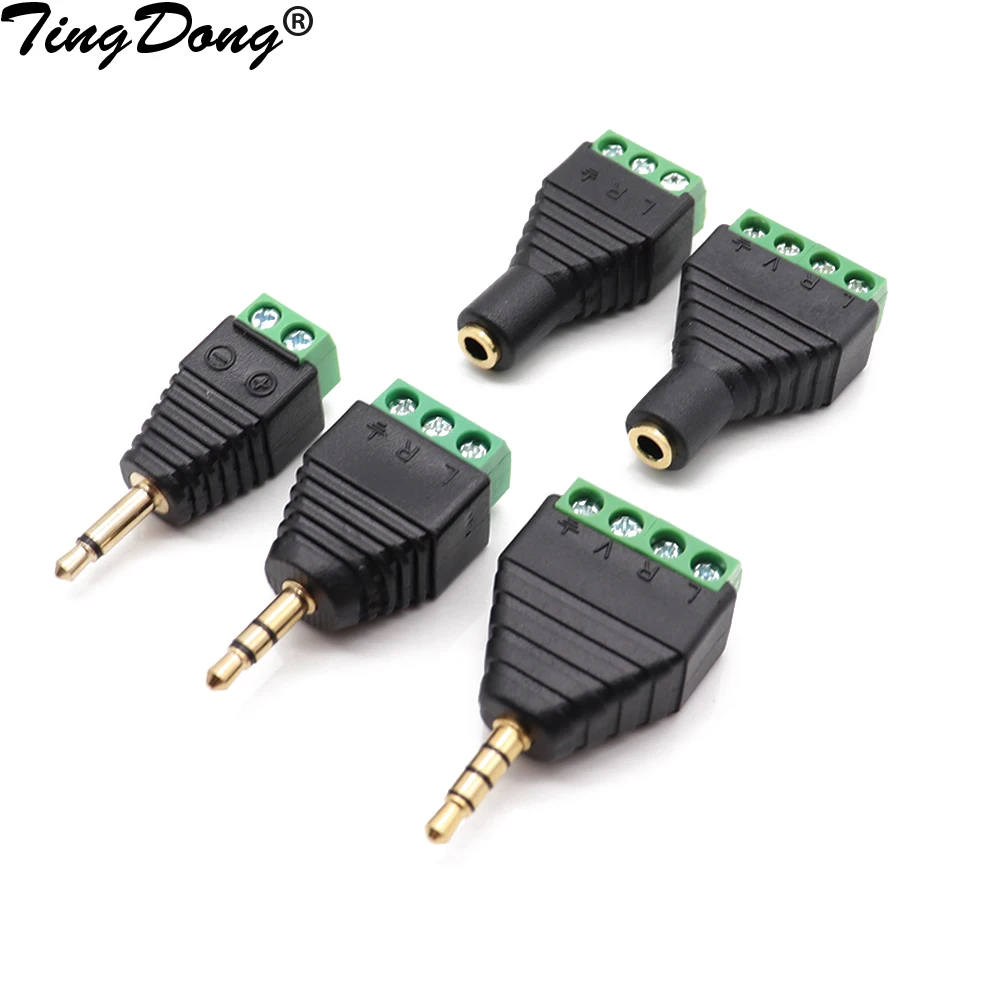 Earphone Audio Jack 3.5mm Connector Stereo Adapter 3.5mm RCA Audio Mono Channel Plug to Screw Terminal Audio Mono Channel Plug