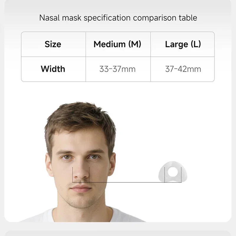 NS5/6/8 Series Nasal Mask for Sleep Apnea Anti-Snoring Medical CPAP Equipment Wide Field of View Unobstructed Accessory