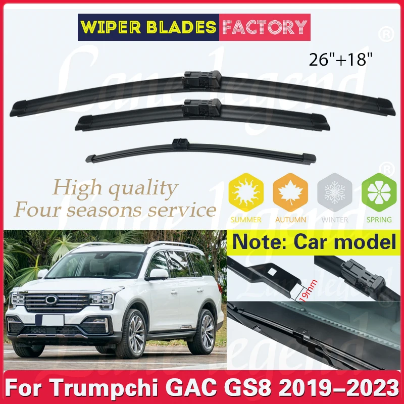 

Car Wiper Blades For Trumpchi GAC GS8 2019 2020 2021 2022 2023 Front Rear Windscreen Wiper Blade Brushes Cutter Car Accessories