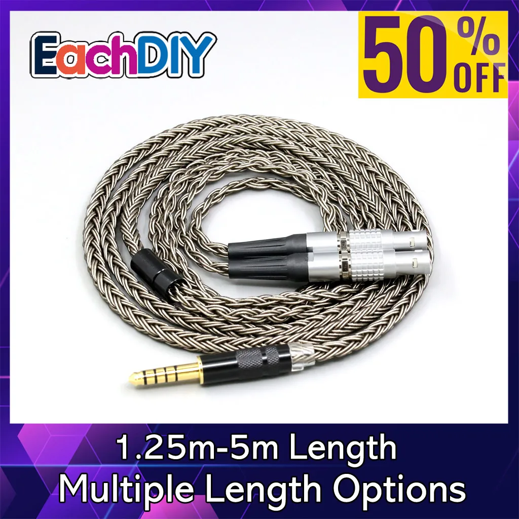 

Grey Silver plated 16 Core Aduio Earphone Cable For Focal Utopia Fidelity Circumaural Headphone LN008842