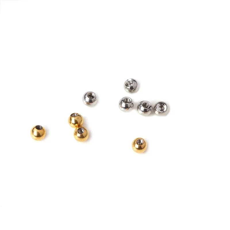 10 Pcs 316L Stainless Steel Body Piercing Accessories 3-4mm Earbone Stud Ball Ear Nail Ball Body Piercing Jewelry Wholesale 16G
