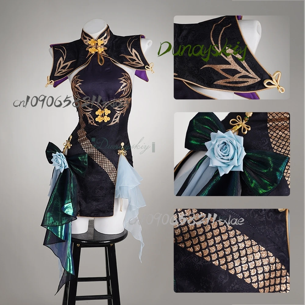 게임 Fate/Grand Order FGO Fairy Knight Lancelot Melusine cheongsam 게임 정장 유니폼 코스프레 의상 할로윈 파티 여성용