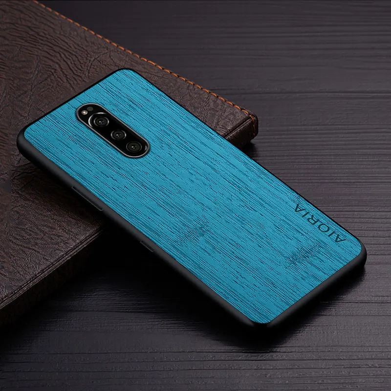 Case for Sony Xperia 1 XZ4 funda bamboo wood pattern Leather skin phone cover Luxury coque for sony xperia 1 case capa