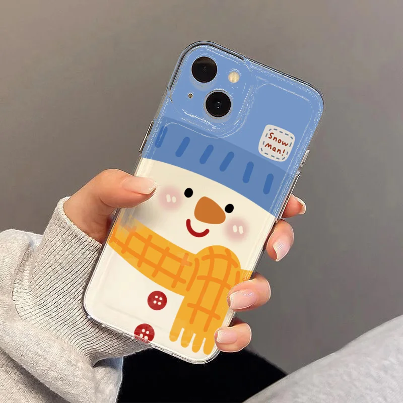 Korea Style Snowman Phone Case for Samsung Galaxy S25 S23 S22 Ultra S24 FE A16 A14 A34 A15 A35 A55 A52 A53 A54 5G Silicone Cover - náhled 6