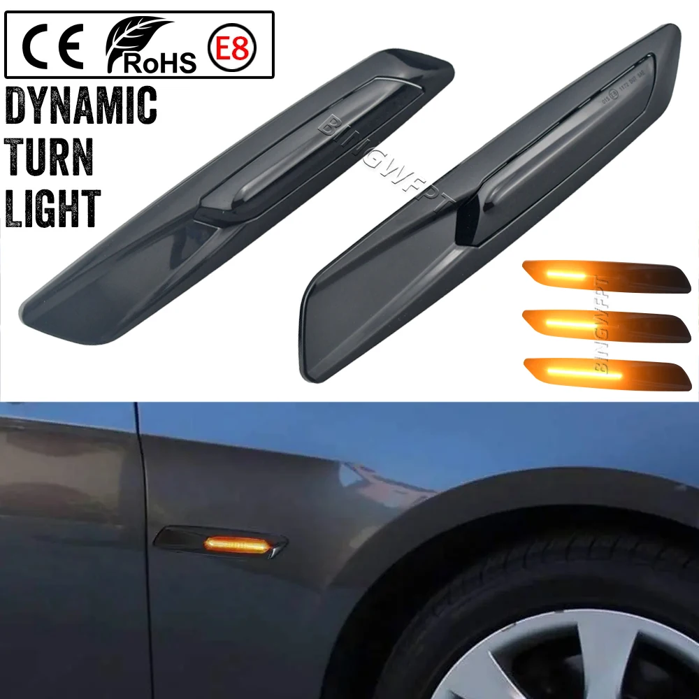 Dynamic Amber LED Side Marker Lights Turn Signal Lamp Blinker For BMW F10 Style For BMW 1 3 5 Series E90 E91 E92 F30 E93 E46 E60