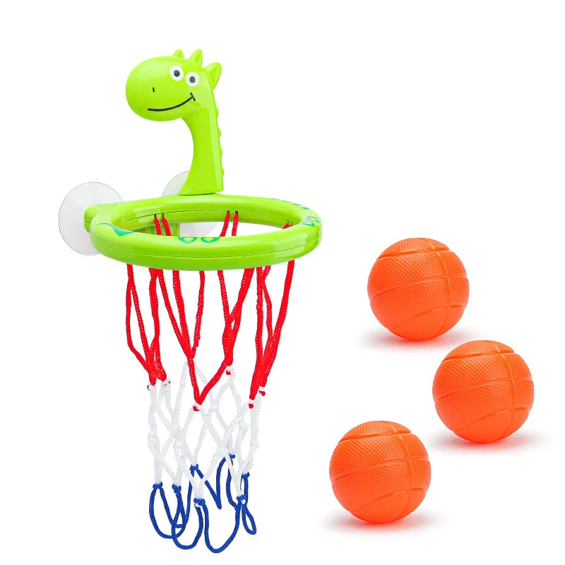 Baby Bath Ball Toy Throw Basket Toys Toddler Bathtub Water Play Summer Pool Toyset Mini Cute Little Dinosaur Basketball Toy Gift