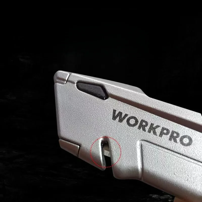 WORKPRO Retractable Folding Utility Knife with Blades, Compact Box Cutter with Pocket Clip, WP211011