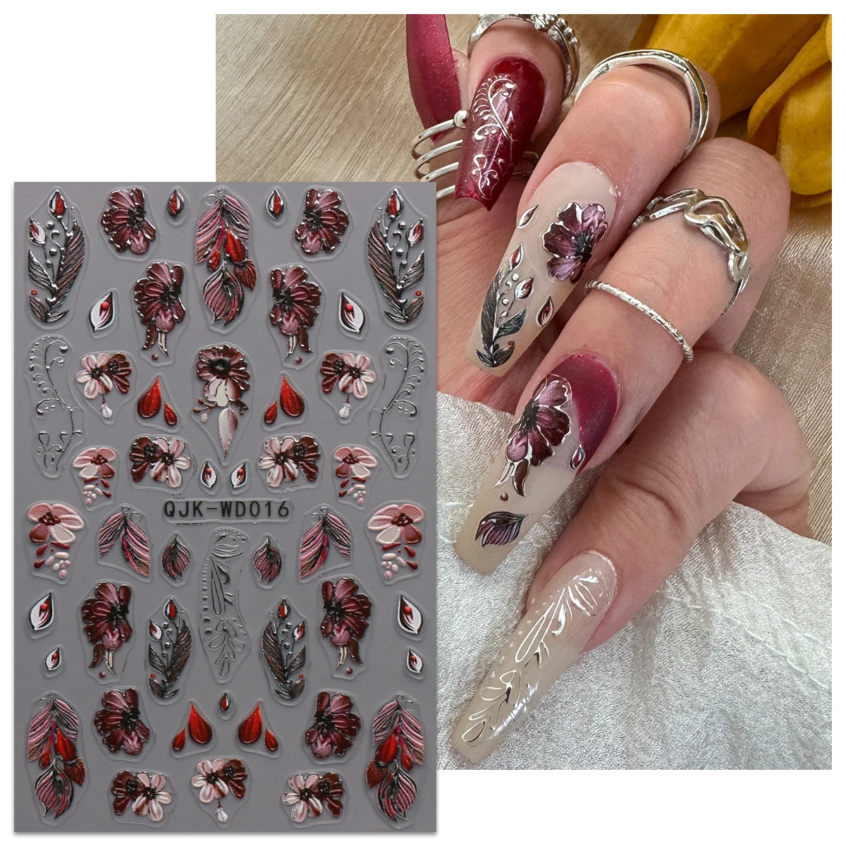 2/3 Uds. Pegatinas para decoración de uñas en relieve con flor de mariposa de primavera, acabado 5D, fáciles de aplicar para decoración de uñas, bricolaje, regalo, boda, Y2K