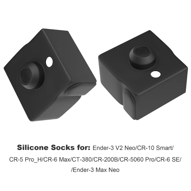 1/4 قطع جوارب سيليكون ناعمة لطابعة CR10 كتلة التدفئة ثلاثية الأبعاد Hotend غطاء العزل الحراري جزء طابعة ثلاثية الأبعاد