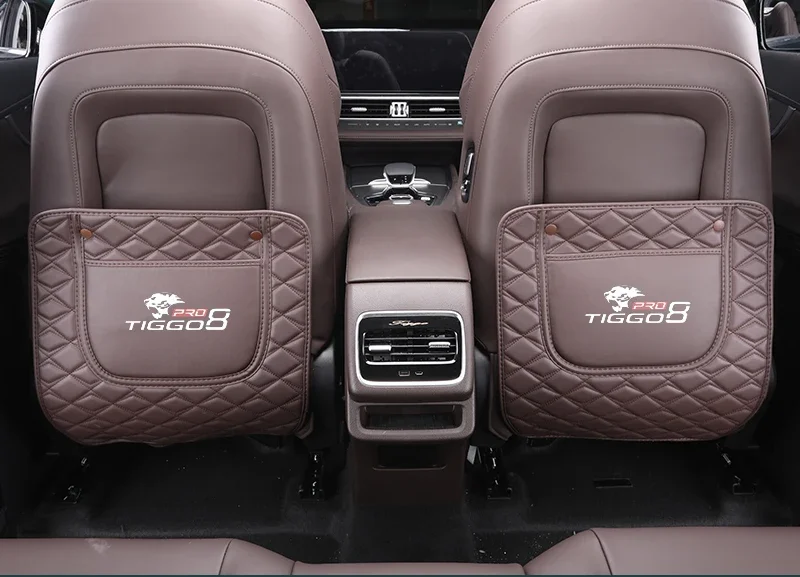 

Accessories For Chery Tiggo 8 Pro 2022 Leather Anti-Child-Kick Pad Car Waterproof Seat Back Protector Cover Mud Storage Bag