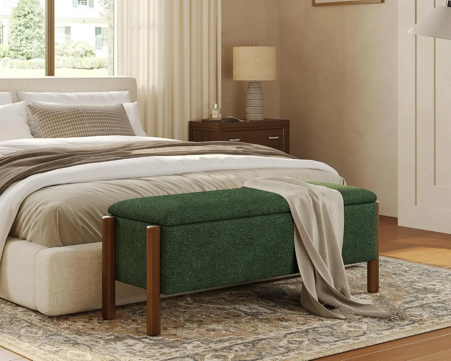 

Банкетка-пуф для хранения вещей, прикроватная скамья для спальни, 47-дюймовая банкетка для прихожей с обивкой из букле, для хранения обуви, вместимость до [введите максимальное количество], на заказ