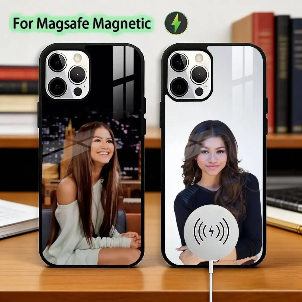 

Z-Zendaya Coleman Actor Phone Case For iPhone17,16,15,14,13,12,11 Plus,Pro Compatible with magnetic wireless charging