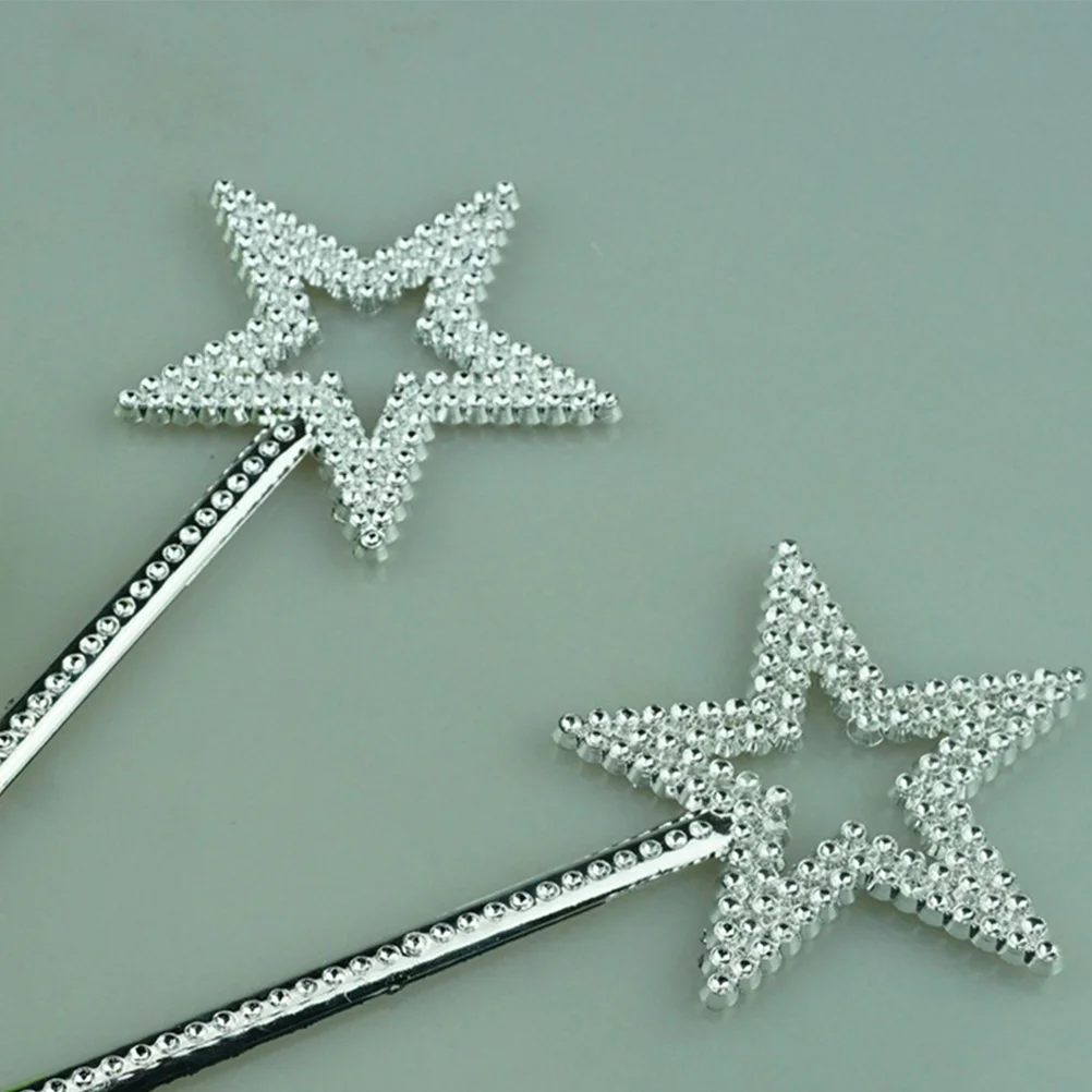 Varinhas de fada estrela para meninas, 2 peças, crianças, varinha de anjo, fornecimento de festa, adereço, crianças, performance de palco, kit de artesanato