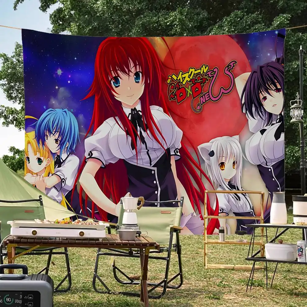 H-High S-School DxD Anime Creative Pattern Hanging Flag Polyester Printed Banner Hand Pulled Flag