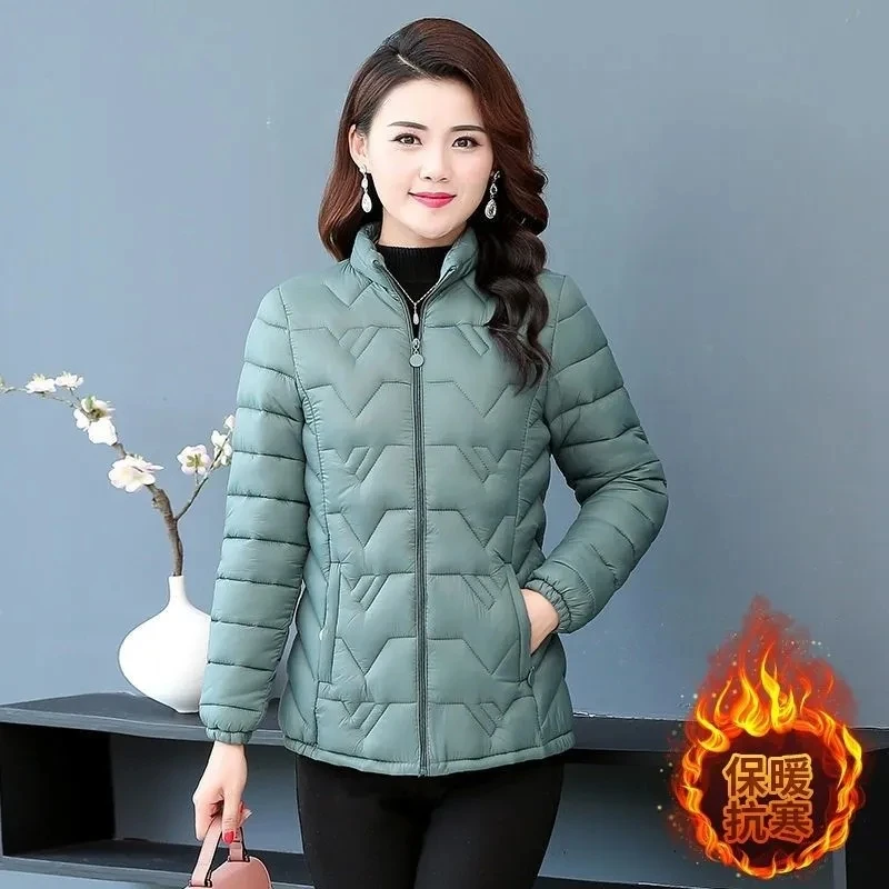 

Women's Jacket 2024 New Korean Version Stand Collar Short Cotton-padded Jacket Thicken Warm Parkas Winter Down Puffer Jacket