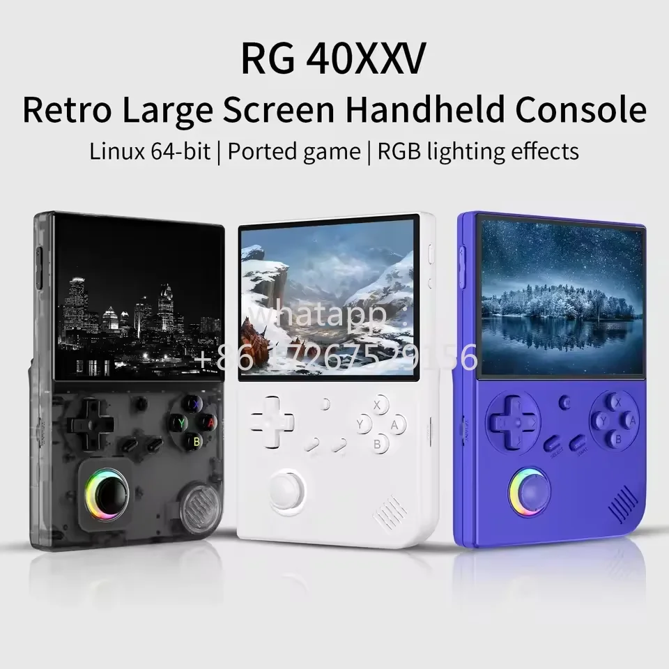 ANBERNIC RG40XXV Handheld Game Console 4'' IPS Screen Video Output Joystick RGB lighting Effect Streaming RG 40XXV E-book Player