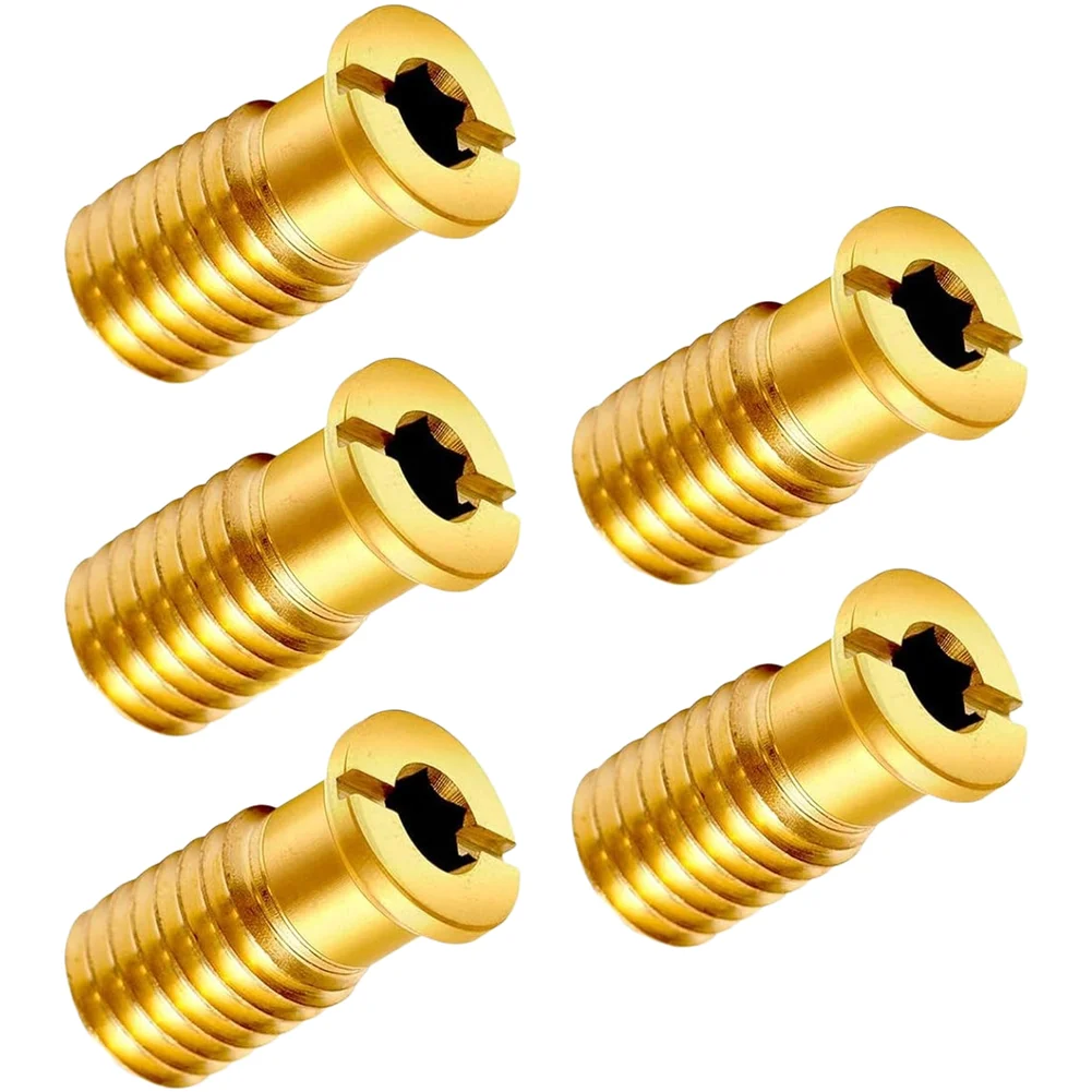 Brass Pool Cover Anchor Screw Replacement Kit For Standard Safety Covers 0.63 Inch Threaded Insert Pin  Brass