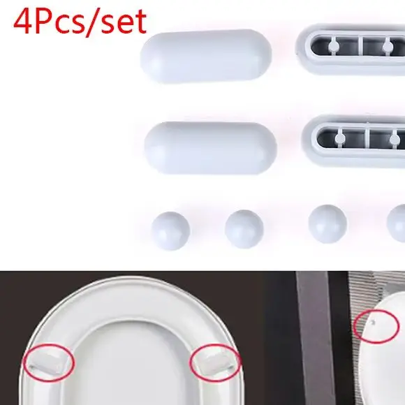 4pcs Antislip Gasket Toilet Seat Cushion Pads Cover Bumper Bathroom Lifter Kit Accessory