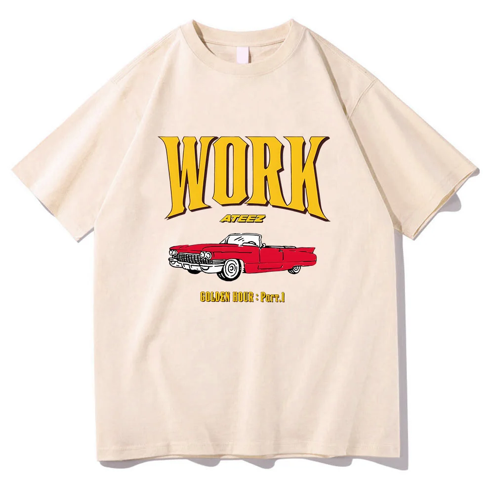 Punk Band ATEEZ Work T-shirts Cotton Women Men Summer Tee-shirt 2024 New Album Graphic Printing Tshirts Casual Unisex Tees Tops