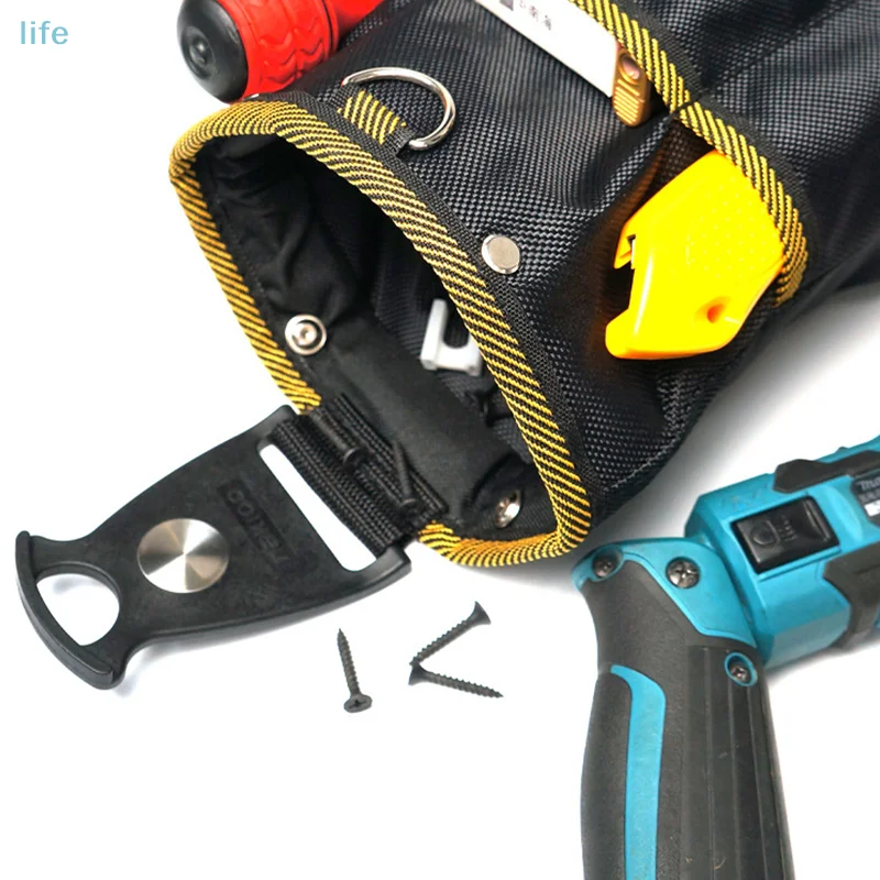 กระเป๋าเครื่องมือคาดเอวแบบหมุนได้ พร้อมห่วงเกี่ยว ผ้าอ็อกซ์ฟอร์ด สำหรับใส่ตะปู สกรู ช่างไฟฟ้า ช่างไม้ จัดระเบียบ