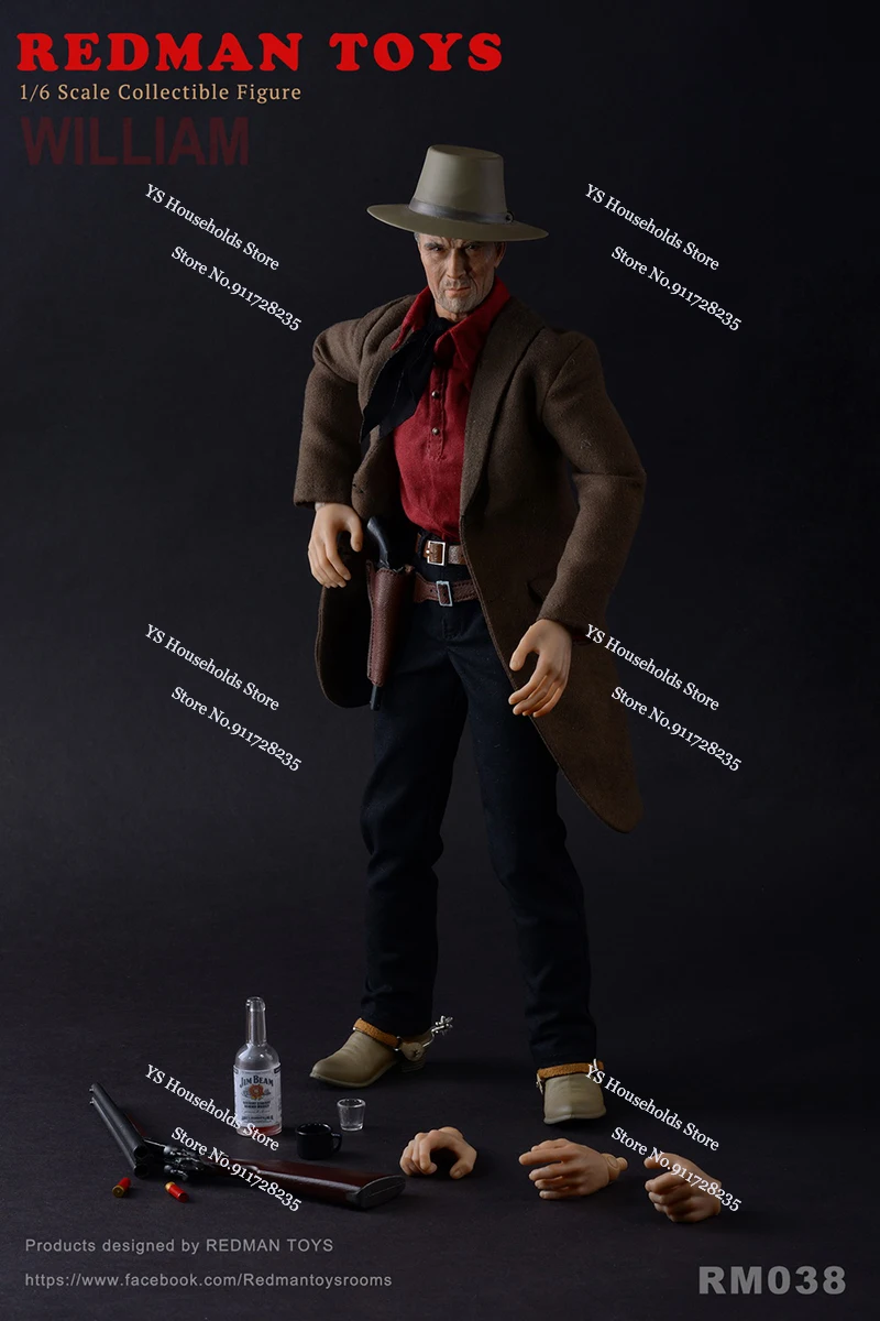 

1/6 The Unforgiven COWBOY Willaim Man Action Figure Memomrial Movie REDMAN TOYS RM038 Delicate 12" Soldier Model Collection