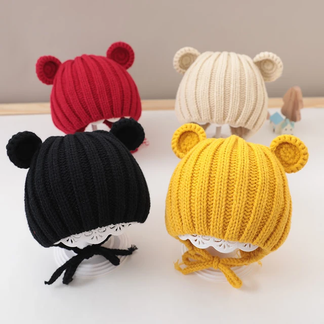 Gorro de invierno con orejas para bebe gorro tejido para nino gorros para recien nacido gorros para nino AliExpress