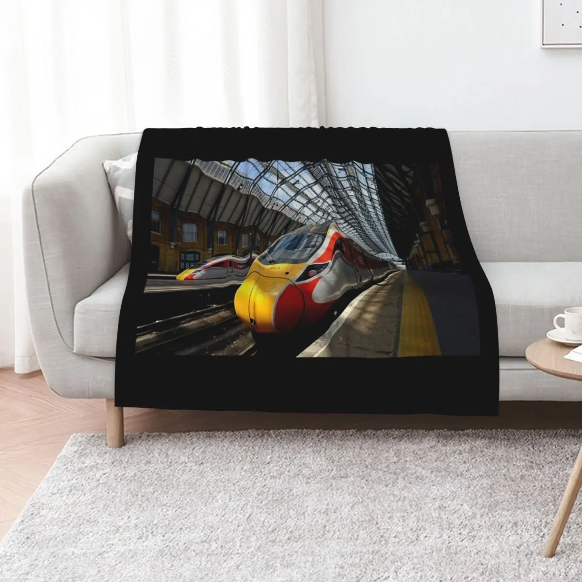 LNER Azuma 801 high speed trains at King's Cross Station Throw Blanket Blankets For Baby Cute christmas gifts for sofa Blankets