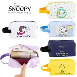 Snoopy Makeup Bag Cute for Women Zipper Large Solid Color Cosmetic Bag Travel Make Up Toiletry Bag Washing Pouch Pen Pouch Pu