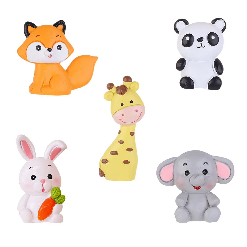 

5 Pcs Cake Toppers Decorative Cartoon Inserts Resin Birthday Cupcake Decorations Kids Cupcake Decor Party Supplies