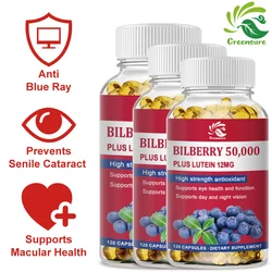 Greensure Bilberry Lutein Capsules for Eye Strain Dry Eyes Support Relieve Stress Health Vision Care