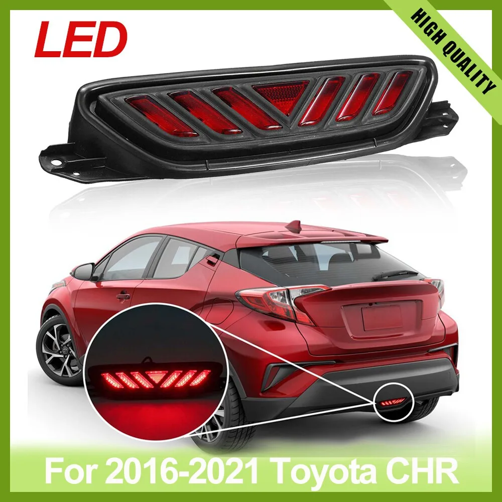 

For 2016-2021 Toyota CHR CH-R Red LED Rear Bumper 3rd Tail Light Brake Lamp DRL