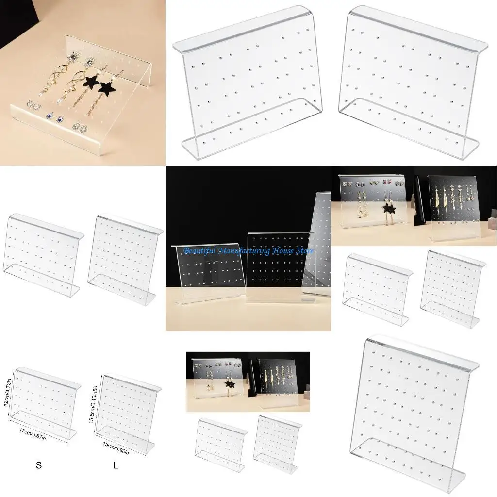 

E56A 50/80 Holes Ear Studs Holder for Dressing Table Jewelry Display Rack Acrylic