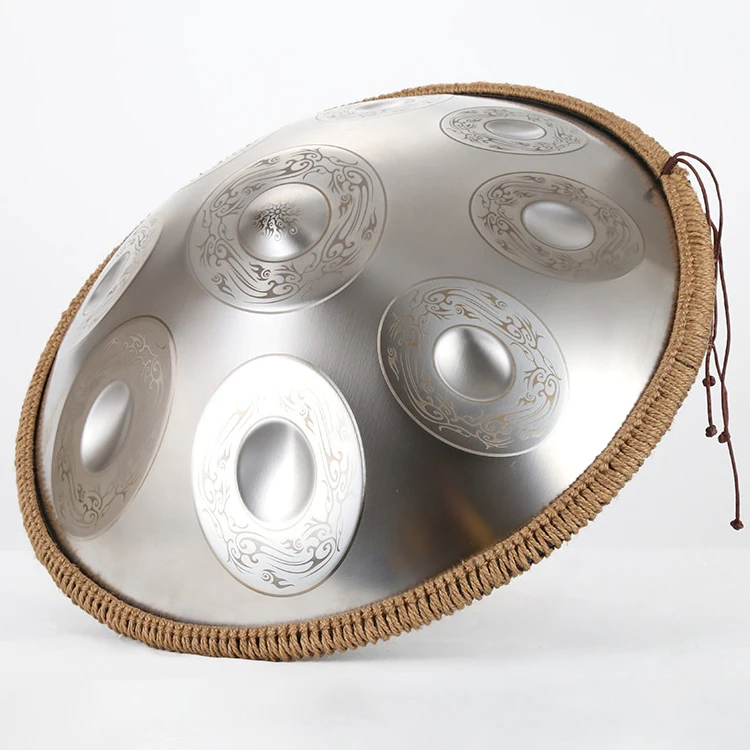 9 catatan Handpan Mucic instrumen D Minor tangan Drum 22 IN musik Handpan Stainless Steel Drum 440hz