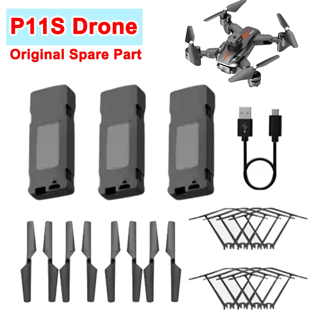 P11S Drone Original Spare Part Propeller Maple Leaf Wing / Blade Guard Protector Frame / Battery 3.7V 1800mAh / USB Charger