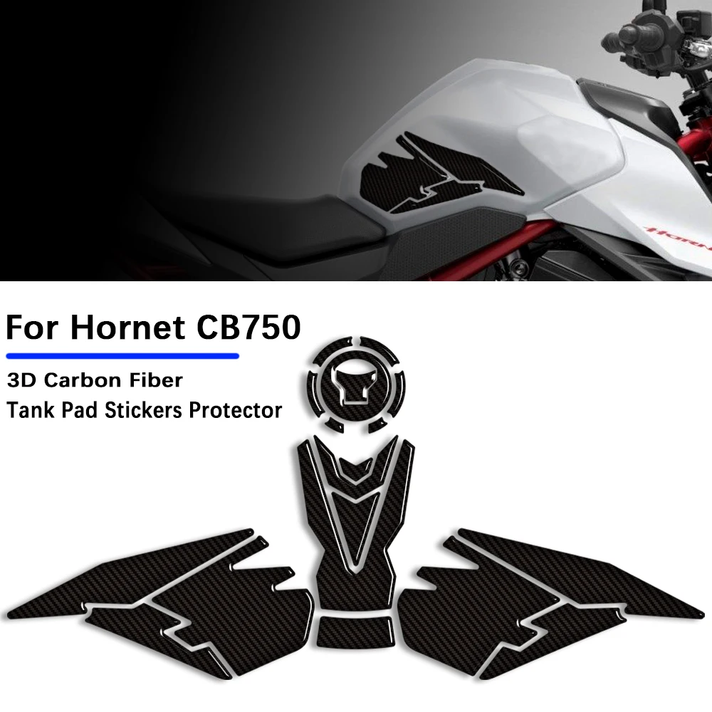 

For Hornet 750 CB750 CB 750 Motorcycle Tank Pad TankPad Cap Grips Gas Fuel Knee Stickers Decals Protector Carbon Fiber 2023-2026