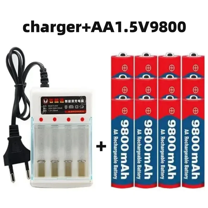 2024 New 1.5V AA 9800mAh+1.5V AAA 8800mAh Lithium ion Rechargeable Battery 1.5V Clock Toy Camera Battery