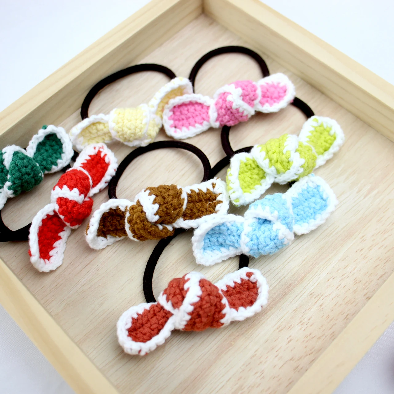 

Baby Girls HairBows Baby Infants hair rope Crochet Knitted Elastic Hair Ties HairBands Holders Girls Baby Hair Accessories