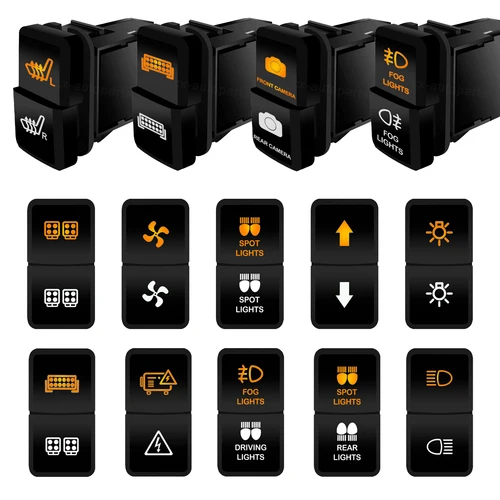 Interruptor de botones duales de 12V, luz antiniebla para coche, calentador de cámara trasera, ventilador, interruptor de empuje para Toyota FJ/Land Cruiser Prado 4Runner Tacoma