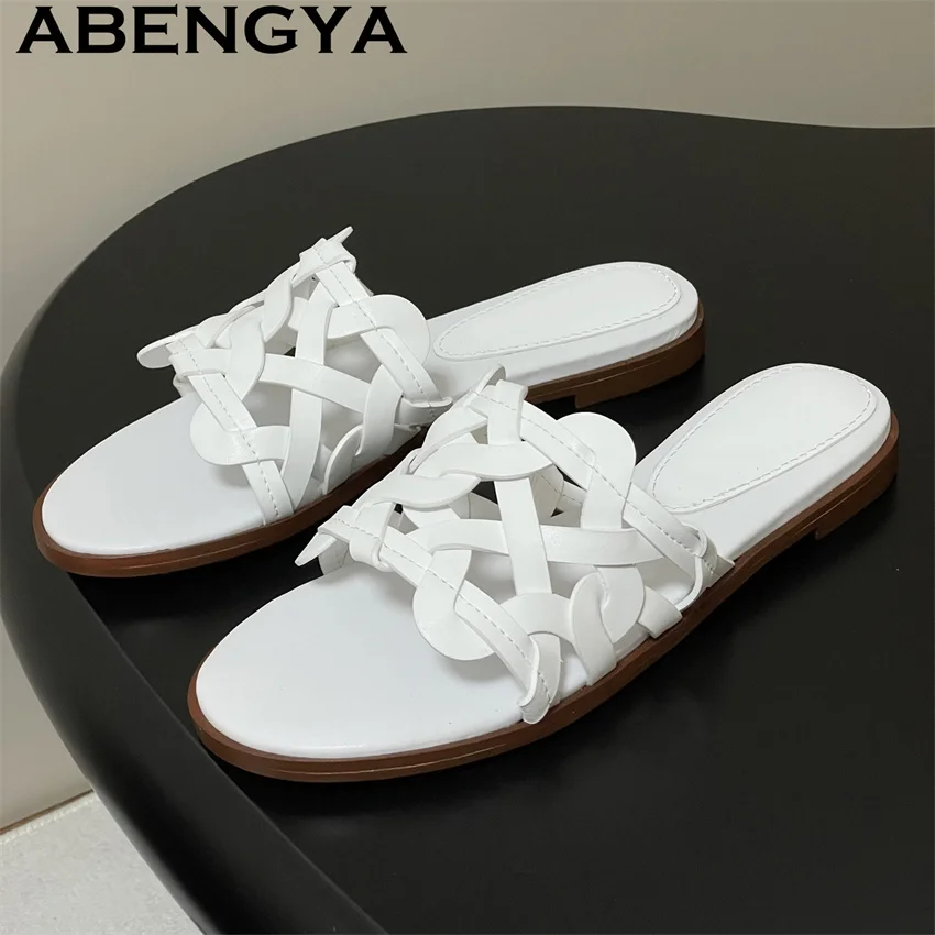 

Женские летние повседневные пляжные туфли-мюли с открытым носком на среднем каблуке, с узкими ремешками, 2026