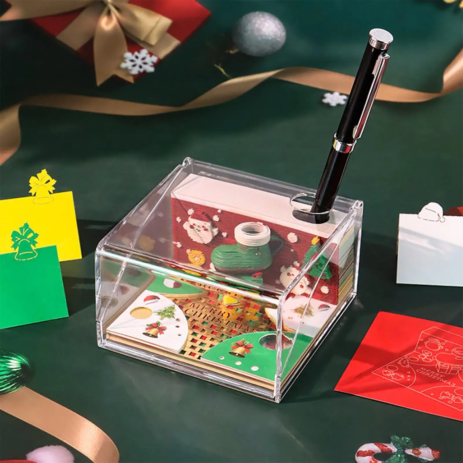 Art Calendar Notepad Planner Organizer 3D Christmas Art Calendar Memo Pad With Cover For Schedule Daily Planning Chore Tracking